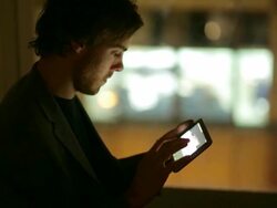 Tablet night window   CM Stock Footage