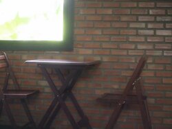 Wood table and window in house Stock Footage