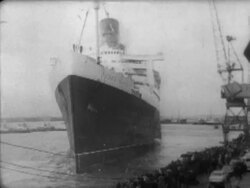 Queen Mary Ship's Last Voyage Stock Footage