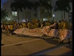 Protest ahead of final day of pre-ministerial meetings News Clip