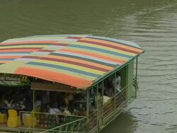 Block Shot Floating Restaurant Loboc River Manila Metro Manila Philippines  Stock Footage