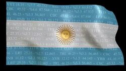 Stock Market Flag of Argentina - Alpha and Loop Stock Footage