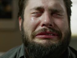 Time lapse close up shot of bearded man talking and crying / Orem, Utah, United States,  Stock Footage