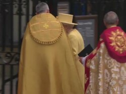 Queen Elizabeth II and Prince Philip, Duke of Edinburgh arrive at Westminster Abbey at the Royal Wedding Arrivals Westminster Abbey A Roll at London England. (Footage by WireImage Video/GettyImages) Stock Footage