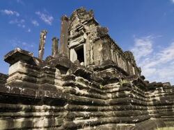 Time Lapse - Angkor Wat Against Blue Sky Stock Footage