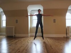 WS Dancer practicing his ballet steps in dance studio / Chicago, Illinois, USA Stock Footage