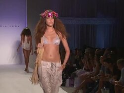 Models walk the runway during the Sonia Vera swimwear 2012 show  Stock Footage