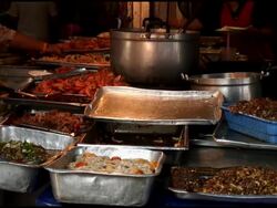 Asian Food Selection, Buffet, Smorgasborg Stock Footage