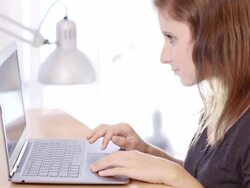 Woman Studying On Laptop Stock Footage