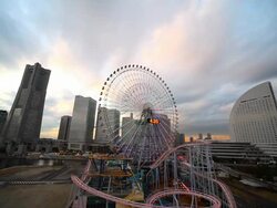 Sunset view in Yokohama Japan Stock Footage