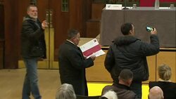 Donald Trump supporters heckle London Mayor Sadiq Khan during speech at Fabian Society News Clip