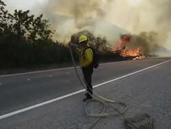 Early Southern California Wildfires Threaten Area Stock Footage
