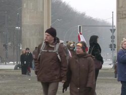 WS View of military men holding German flag at Brandenburg gate / Berlin, Germany Stock Footage