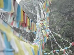 Pray flag at windy day, Tibet Stock Footage
