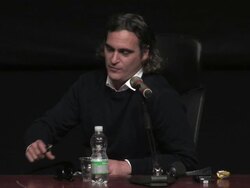 INTERVIEW - Joaquin Phoenix on acting with Scarlett Johansson's voice at 'Her' Press Conference - 8th Rome Film Festival at Auditorium Parco Della Musica on November 10, 2013 in Rome, Italy. (Footage by WireImage Video/Getty Images) Stock Footage