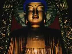 Beautiful statue of a Chinese Buddha.  Stock Footage