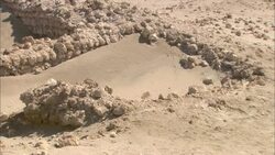 Sand fills the ruins of Berenike, Egypt. Stock Footage
