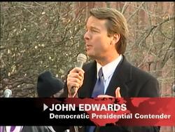 Democrat John Edwards voiced his support Tuesday for striking television writers, telling a boisterous rally that he would work to protect the rights of union members if elected president next year. News Clip