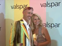 Robert Verdi and Claire Danes at the Claire Danes Launches Valspar's New Hi-Def Paint and Exhibition Stock Footage