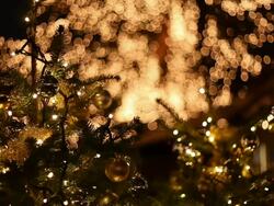 Golden Christmas Tree Stock Footage