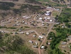 WS AERIAL View of town / Wyoming, United States Stock Footage