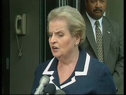 USA: MADELEINE ALBRIGHT AFRICAN BOMB ATTACKS PRESS CONFERENCE News Clip