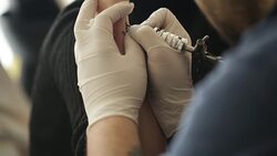 Making  tattoo. Stock Footage