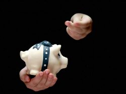 Coins In The Piggy Bank Stock Footage