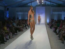 Models walk the runway during the Kooey Swimwear Australia 2012 show Stock Footage