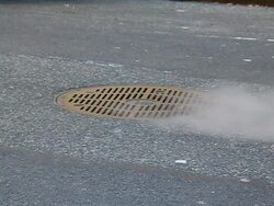 Steam in the sewer Stock Footage