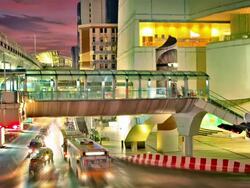 Sunset over the city Stock Footage