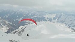 Paragliding at Ski Park Stock Footage