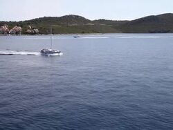 Sailing near Pasman island, Kornati National Park Stock Footage