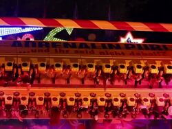 MS TS Shot of People enjoying amusement ride at funfair, top spin / Cologne, Germany Stock Footage