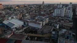 WS, panorama skyline of Havana, Cuba with fast Pan Stock Footage