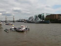 Sailing on the river Thames, London Stock Footage