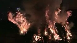 CLEAN : Horses jump through fires in ancient Spani News Clip