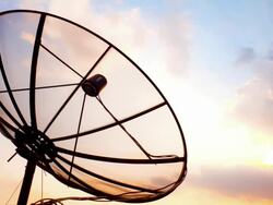 Satellite Dish Cloudscape Time-lapse for telecommunication background Stock Footage