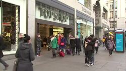 Shoppers On Oxford St Outside Topshop News Clip