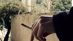 Hand with cigarette Stock Footage