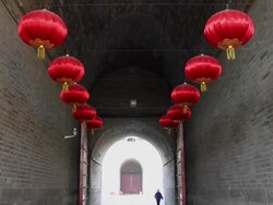 LA Gate of city wall/xian,shaanxi ,Chinaa Stock Footage