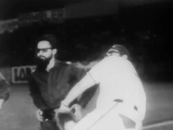 Fidel Castro plays baseball Stock Footage
