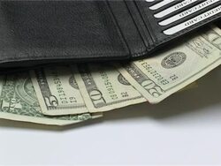 Dollars in wallet Stock Footage