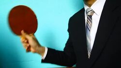 businessman hand play table tennis Stock Footage