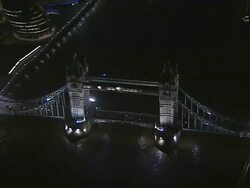 Tower Bridge Reveal At Night Stock Footage