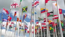 International flags Stock Footage