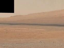 Panoramic view of Mars surface taken by Curiosity Rover Stock Footage