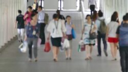 HD Crowded people blur Stock Footage