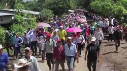 VOICED : Bianca Jagger lidera marcha campesina contra canal en Nicaragua News Clip