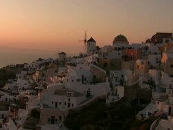 Sunset at Santorini Stock Footage